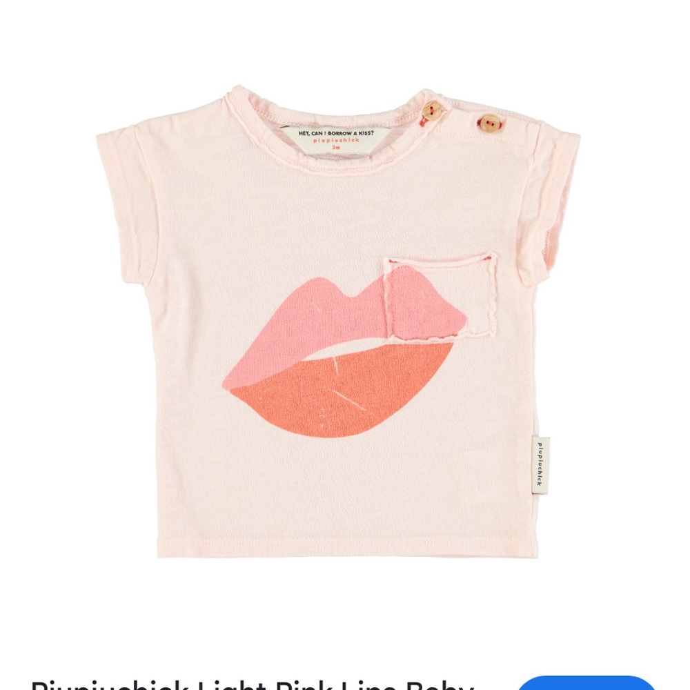 Piupiuchick Light Pink Lip Print Kids T-Shirt